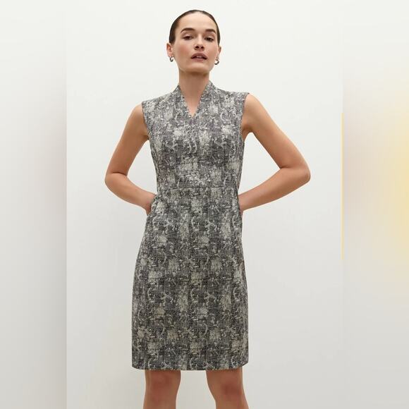 MM LaFleur Aditi Knee-Length Sleeveless Shift Dress Professional Crackle Size 2 - Picture 1 of 15